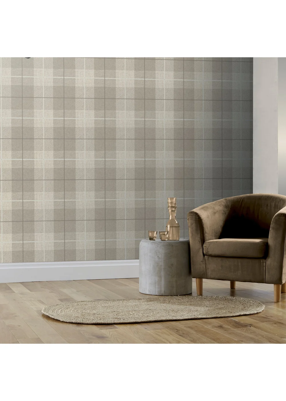 Arthouse Country Tartan Taupe - One Size Image 2