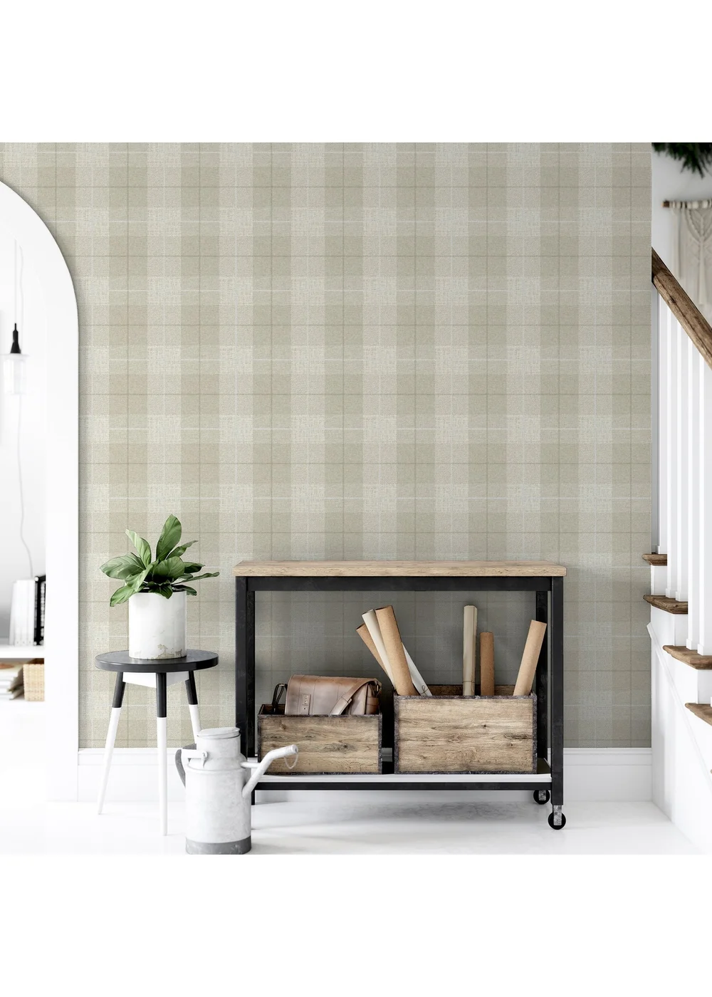 Arthouse Country Tartan Taupe - One Size Image 4
