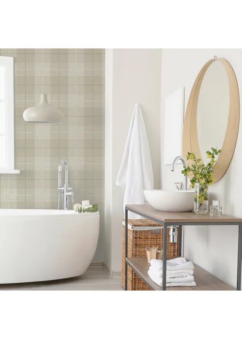 Arthouse Country Tartan Taupe - One Size Image 5