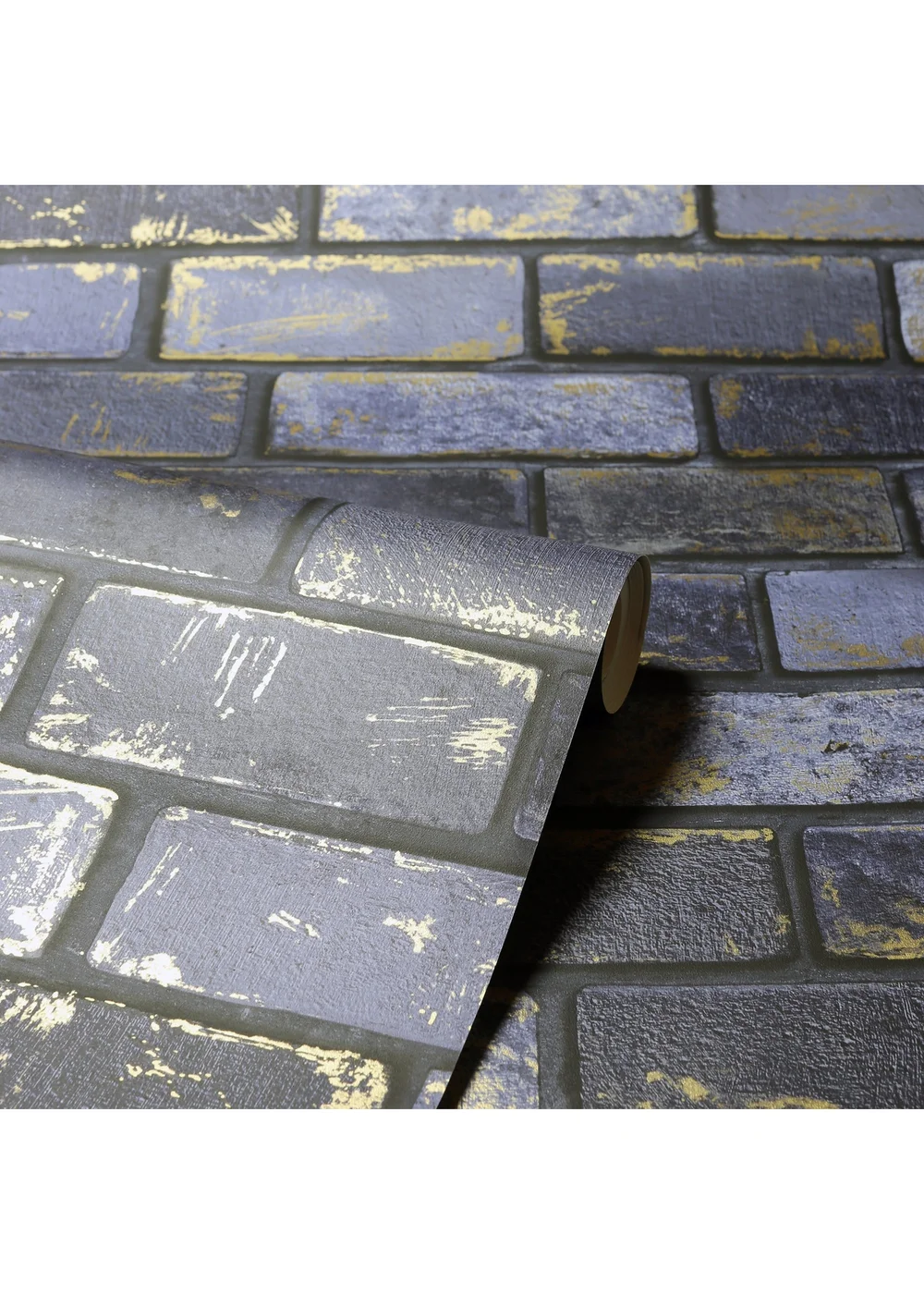 Arthouse Metallic Brick Navy/Gold - One Size Image 2