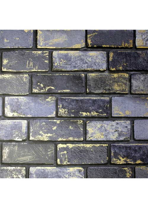 Arthouse Metallic Brick Navy/Gold - One Size Image 1