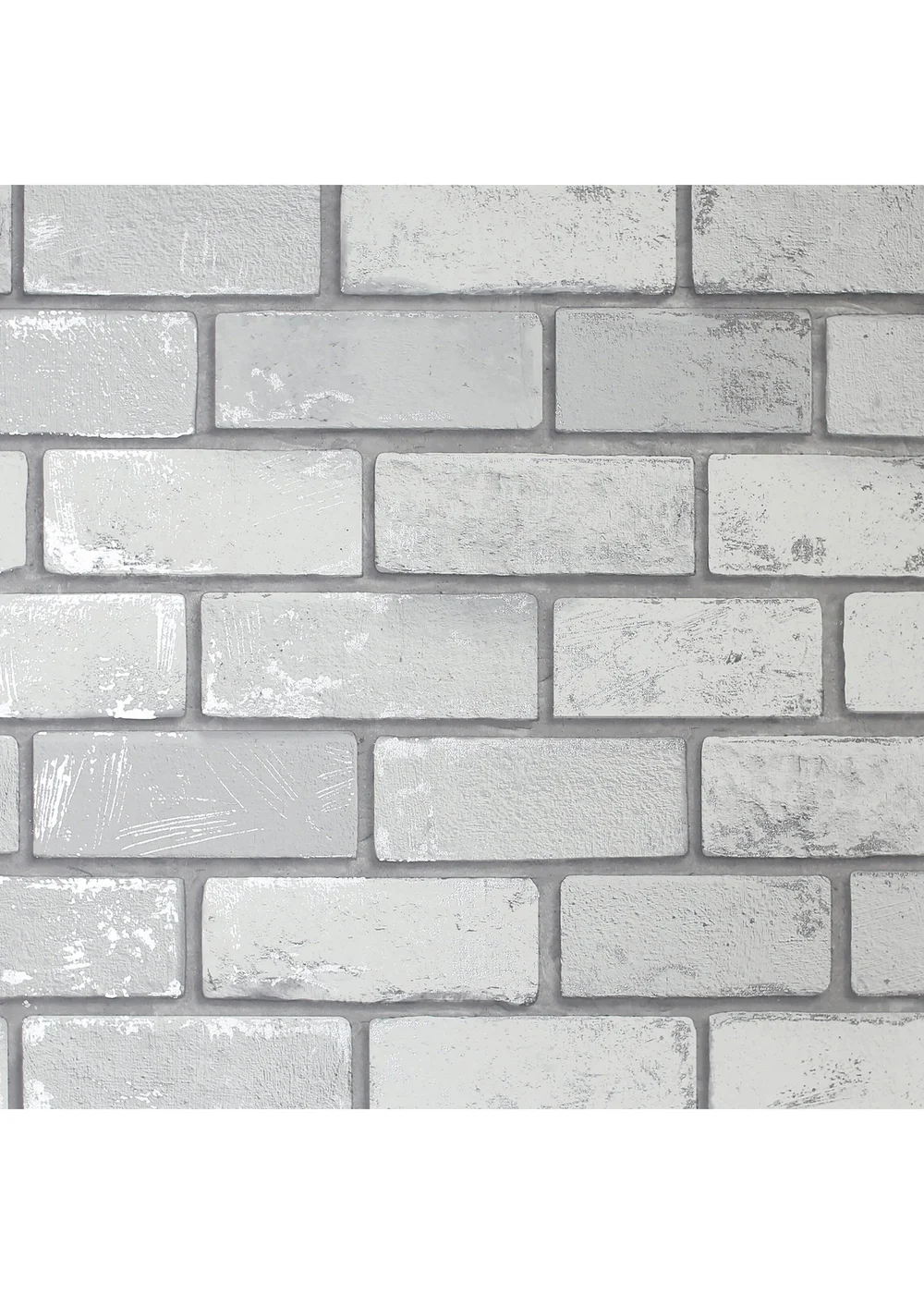 Arthouse Metallic Brick White/Silver - One Size Image 1