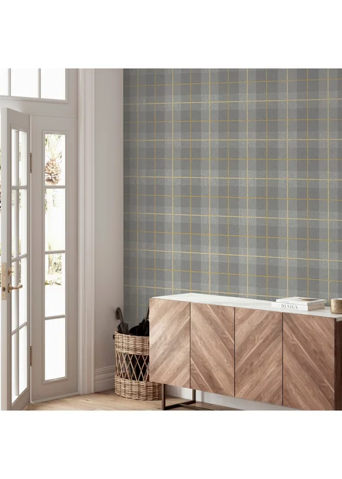 Arthouse Heritage Tartan Ochre/Grey - One Size Image 5