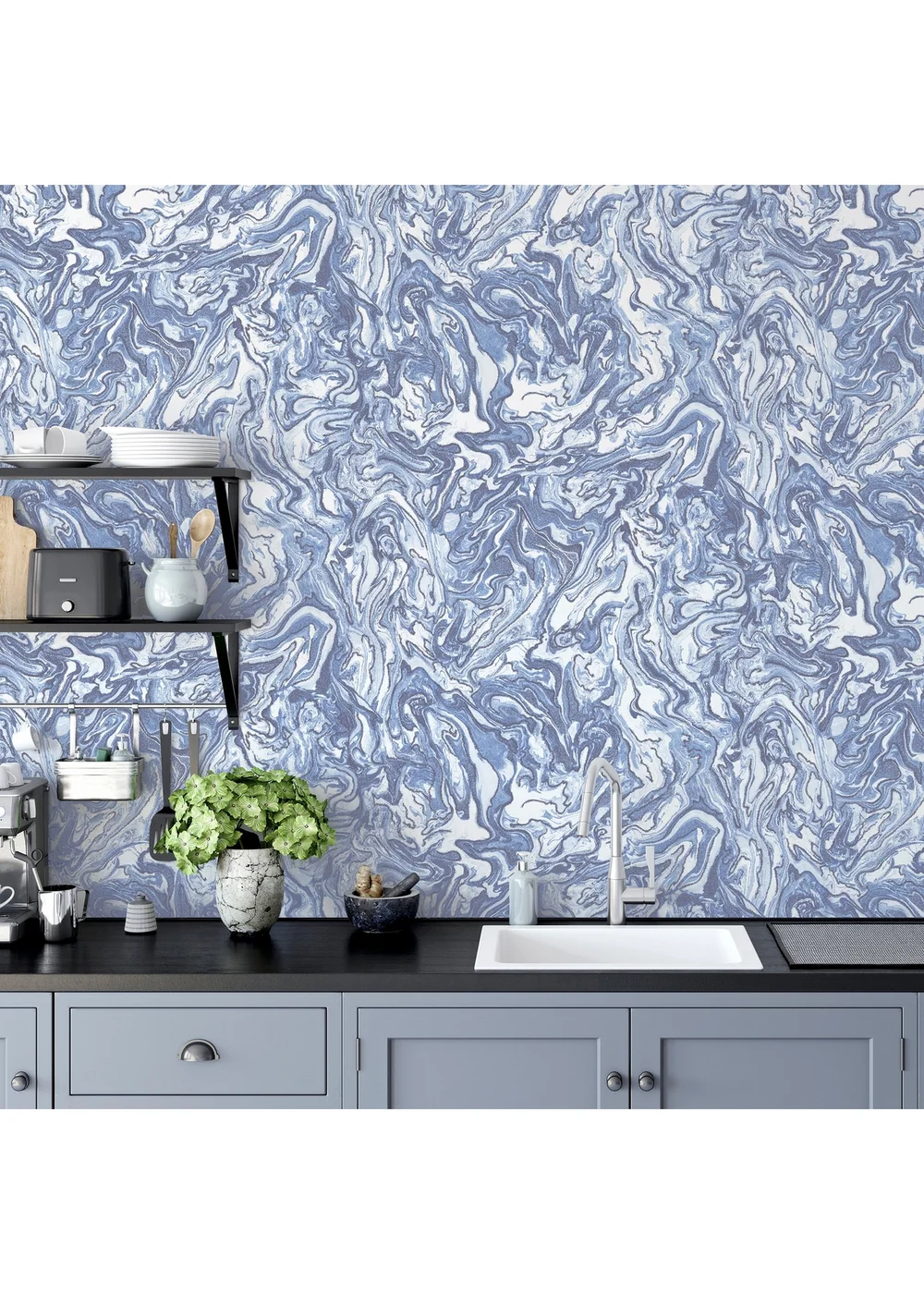 Arthouse Liquid Marble Navy - One Size Image 3