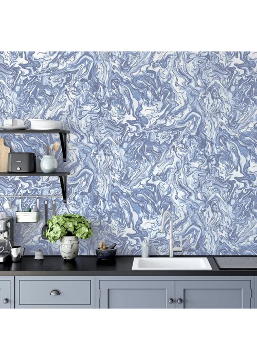 Arthouse Liquid Marble Navy - One Size Image 3