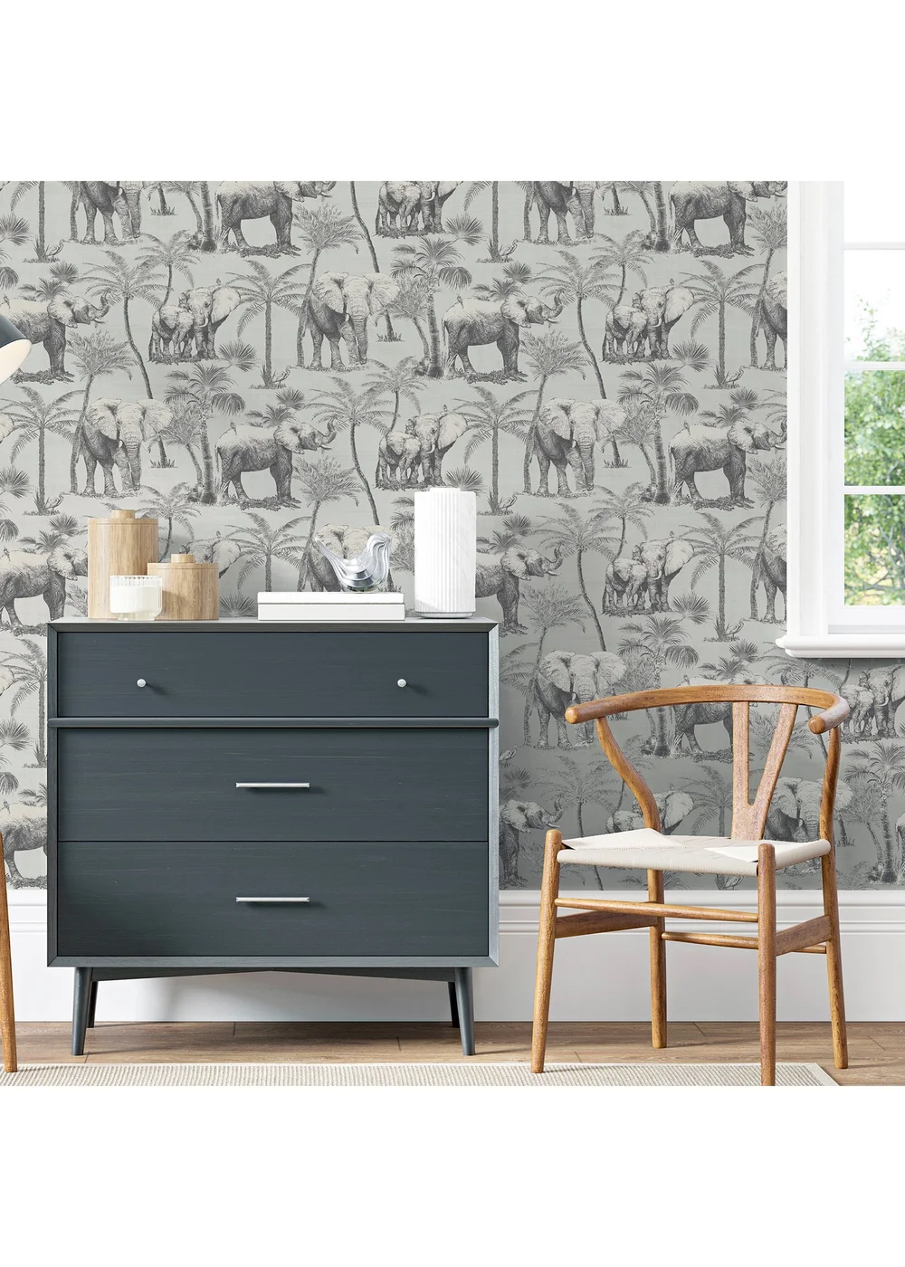 Arthouse Safari Elephant Charcoal - One Size Image 4
