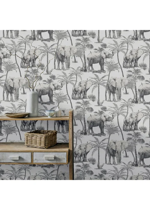 Arthouse Safari Elephant Charcoal - One Size Image 3