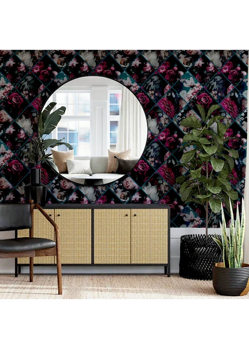 Arthouse Floral Collage Plum & Teal - One Size Image 5