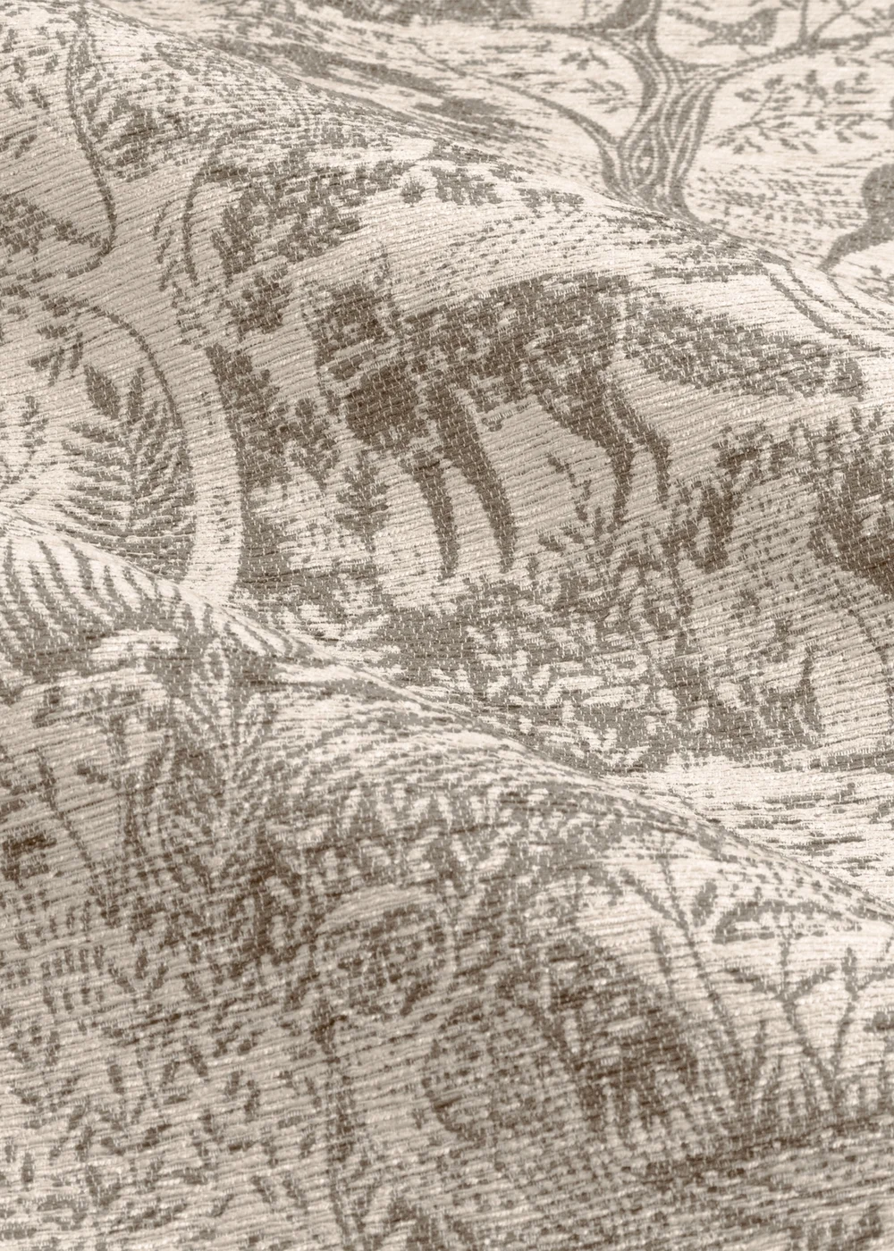 furn. Winter Woods Animal Chenille Eyelet Curtains Taupe - ZAC Image 5
