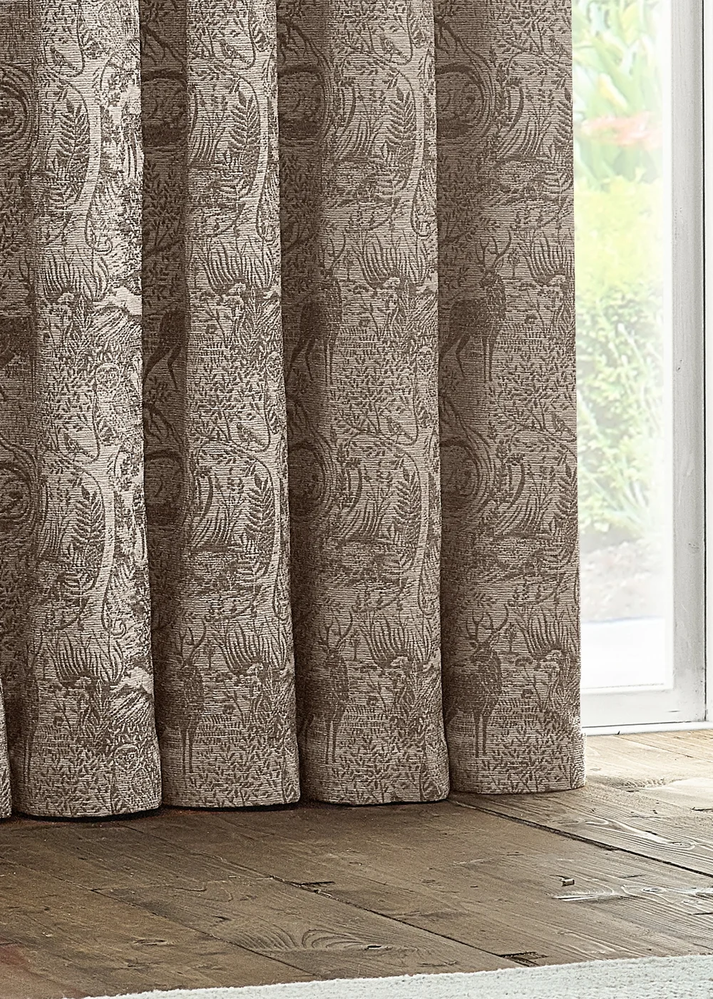 furn. Winter Woods Animal Chenille Eyelet Curtains Taupe - ZAC Image 4