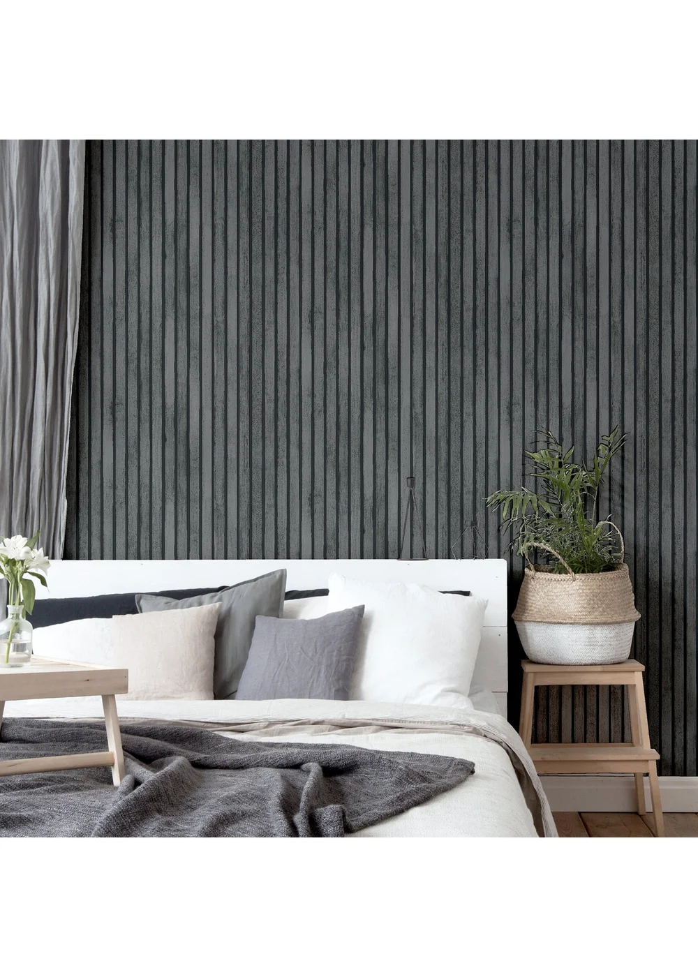 Arthouse Wood Slats Charcoal Grey - One Size Image 5