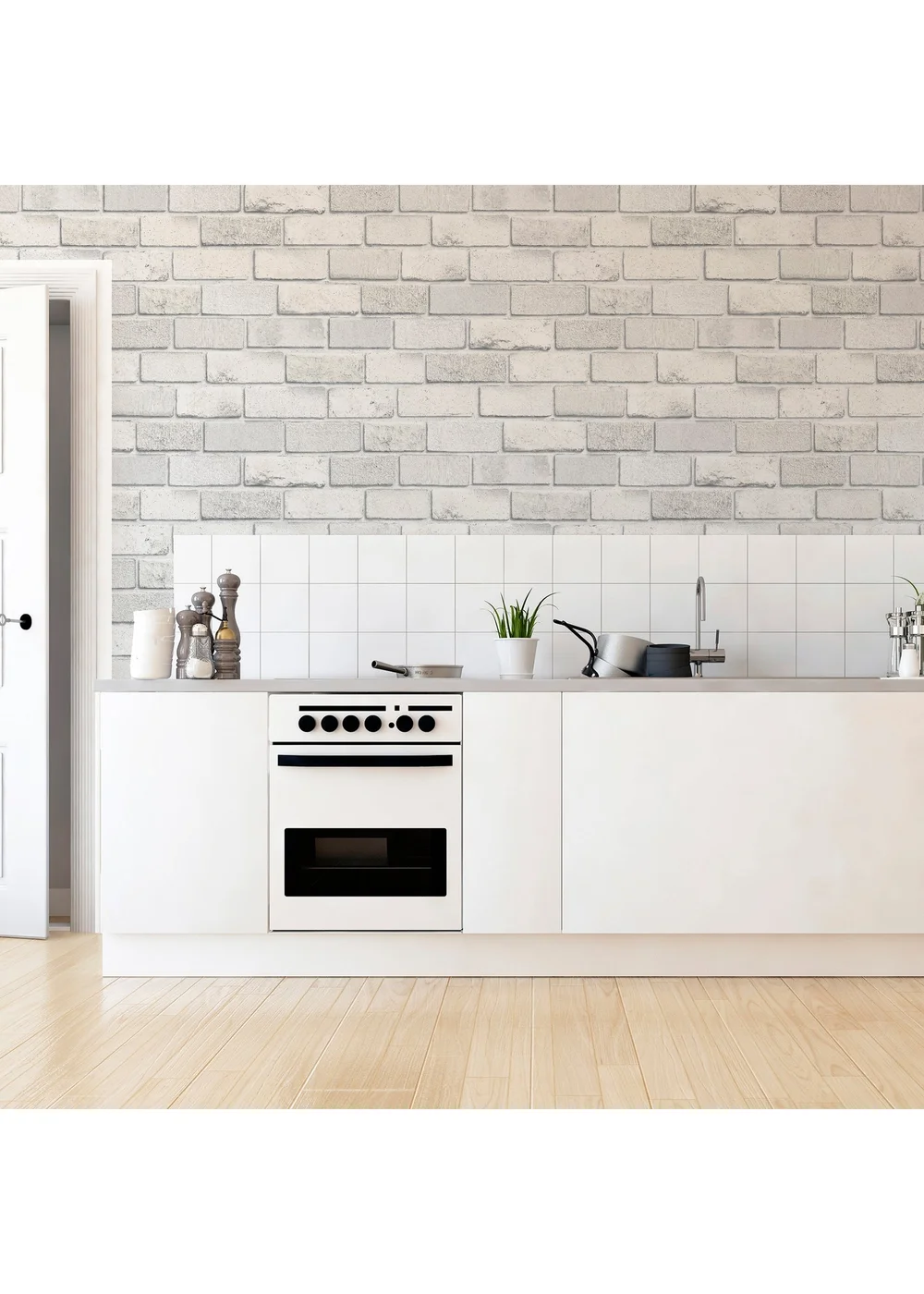 Arthouse Diamond White Brick - One Size Image 3