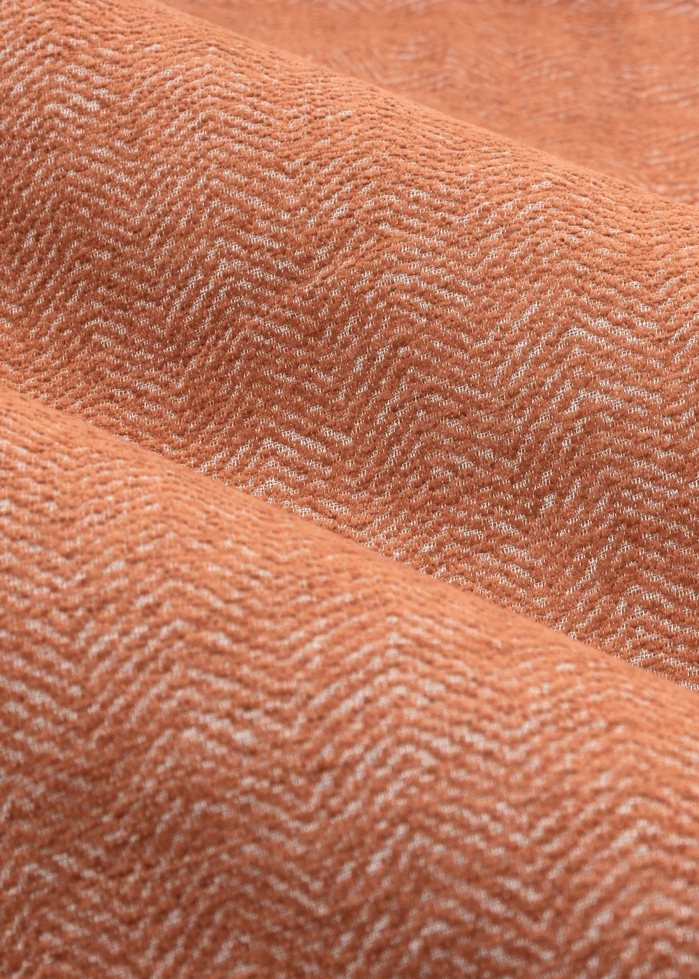 furn. Hudson Herringbone Chenille Eyelet Curtains Terracotta - ZAC Image 5