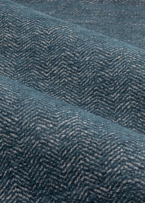 furn. Hudson Herringbone Chenille Eyelet Curtains Blue - ZAC Image 5