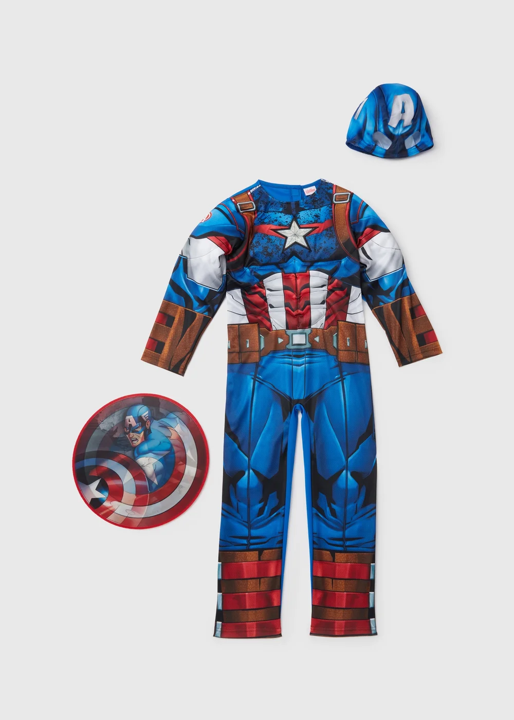 Kids Captain America Fancy Dress Costume (3-9yrs) - 3 Yrs Image 1
