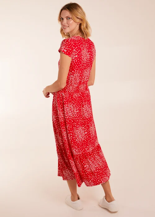 Blue Vanilla Red Button Through Shirred Waist Midi Dress - 12 Image 4