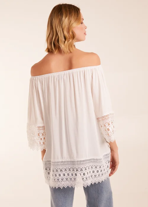 Blue Vanilla Ivory Bardot Detail Blouse - Small/Medium Image 4