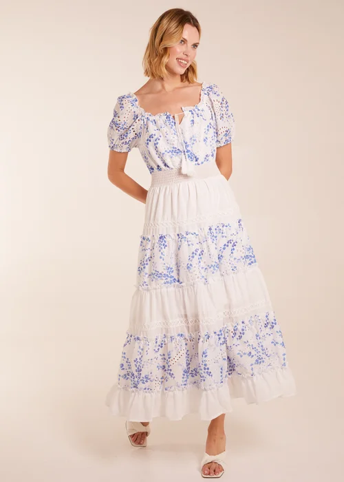 Blue Vanilla Blue Crochet Printed Tassel Round Neck Maxi Dress - 10 Image 3