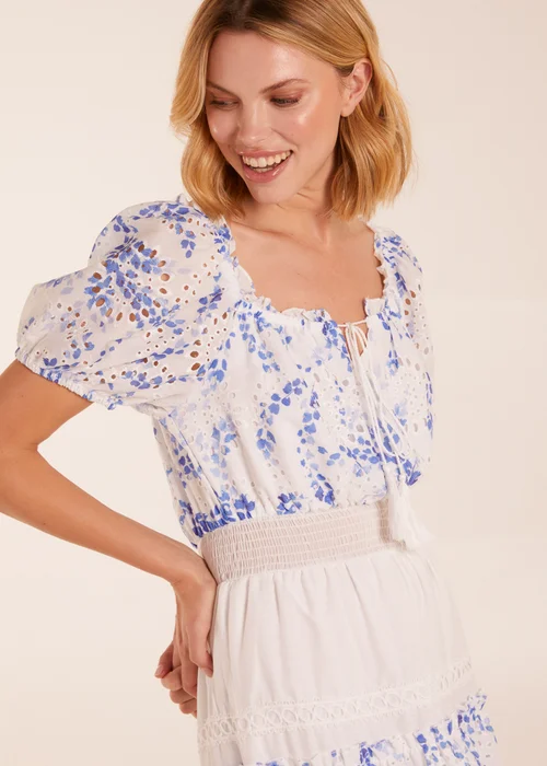 Blue Vanilla Blue Crochet Printed Tassel Round Neck Maxi Dress - 10 Image 2