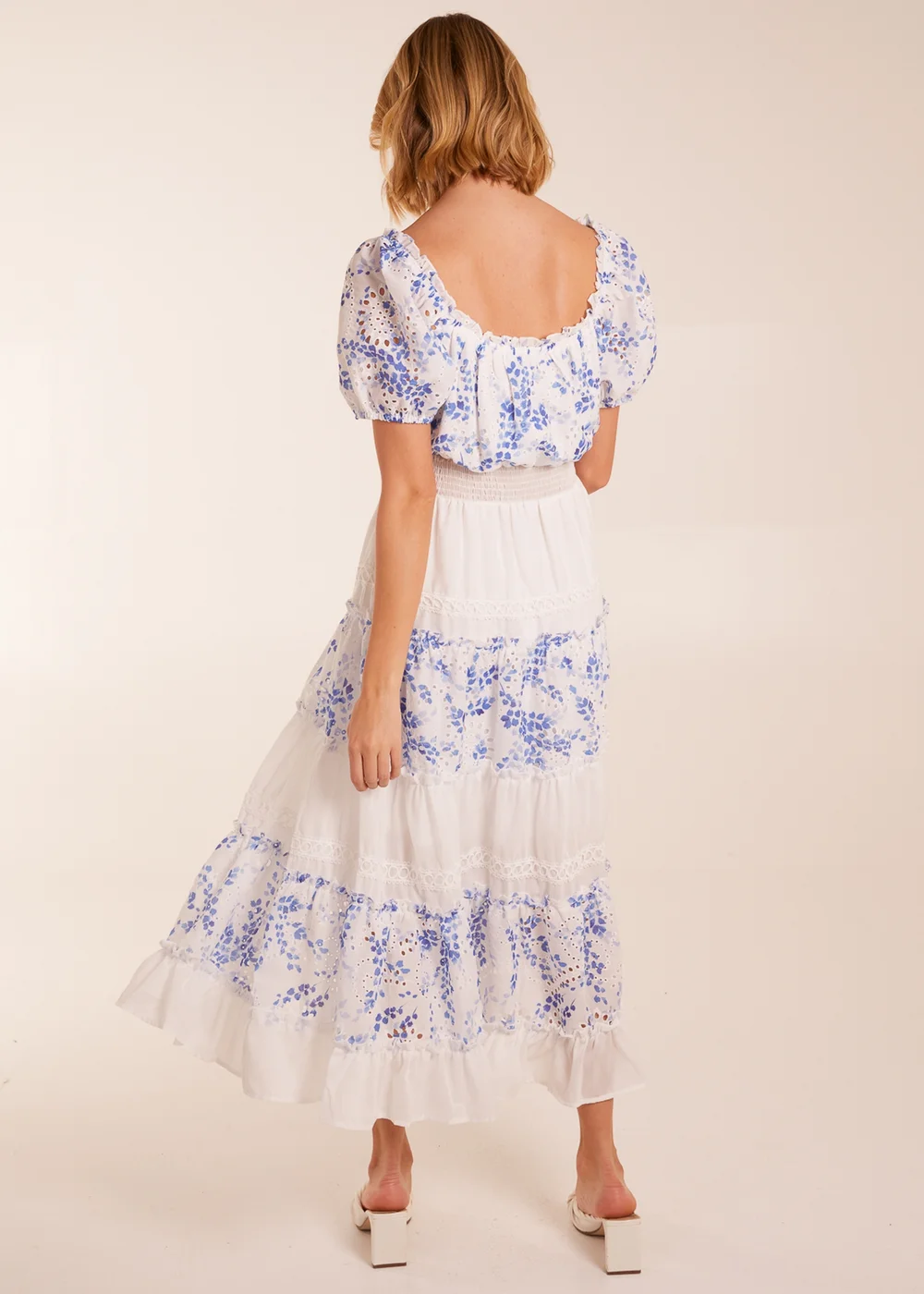 Blue Vanilla Blue Crochet Printed Tassel Round Neck Maxi Dress - 10 Image 4