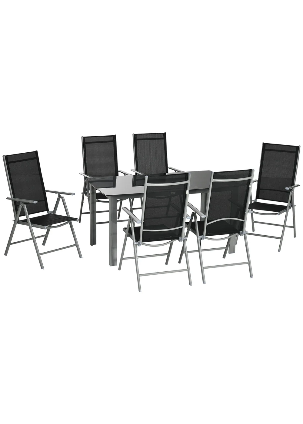 Outsunny Aluminium 7 Piece Garden Dining Set - One Size Image 2