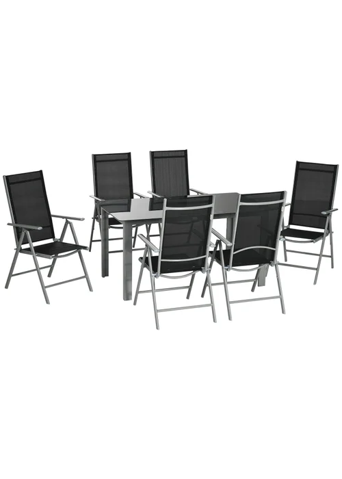 Outsunny Aluminium 7 Piece Garden Dining Set - One Size Image 2