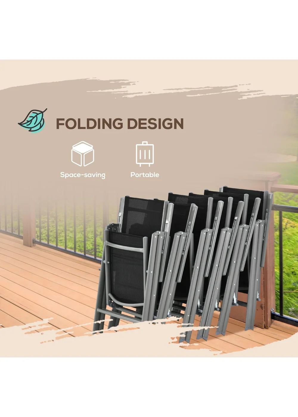 Outsunny Aluminium 7 Piece Garden Dining Set - One Size Image 5