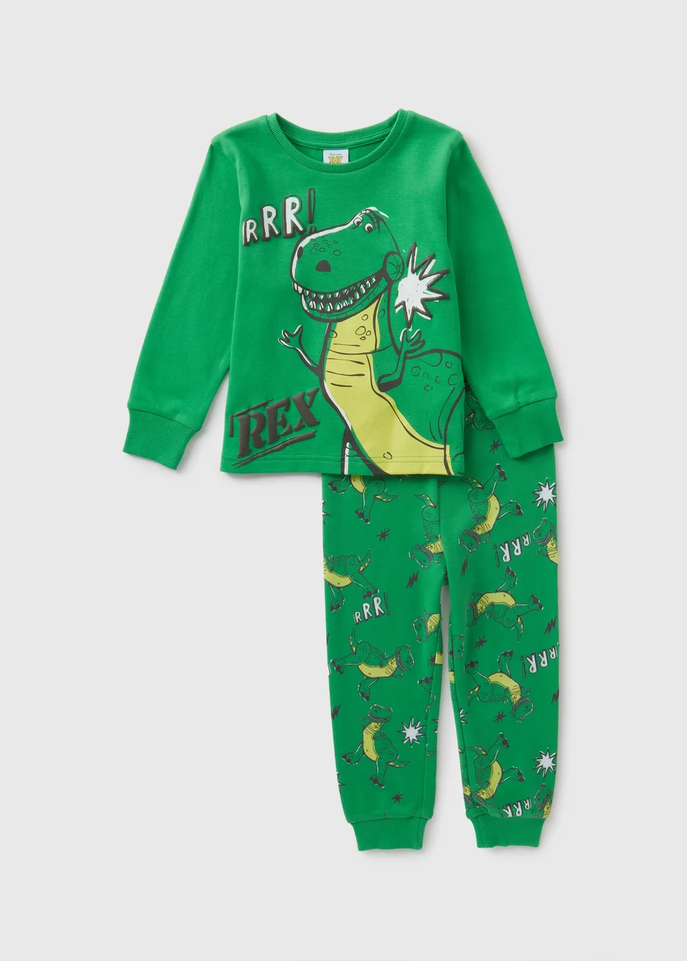 Disney Kids Green Rex Pyjama Top & Bottom Set (9mths-6yrs) - Age 9 - 12 Months Image 1