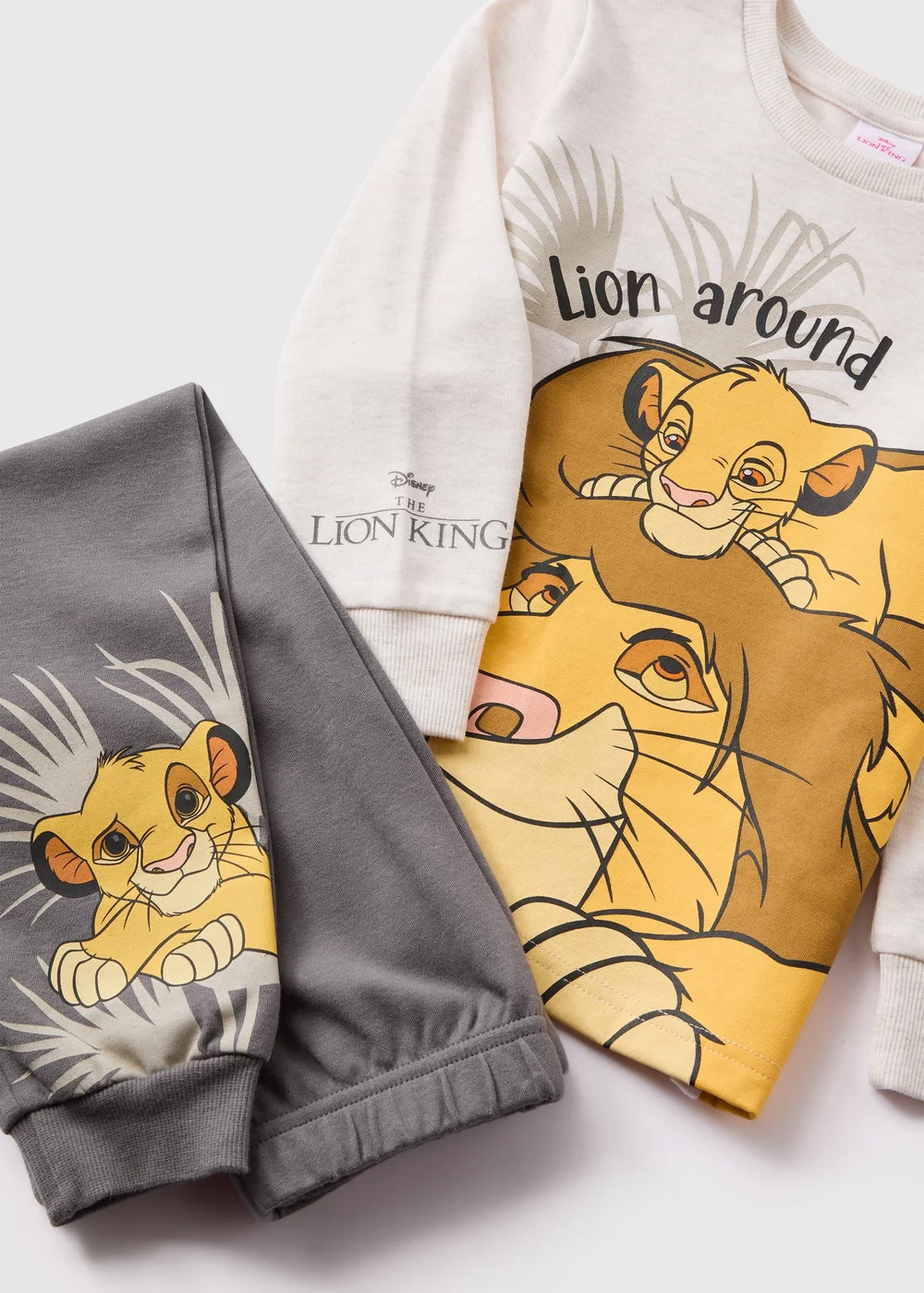 Disney Kids Cream Lion King Pyjama Top & Bottom Set (9mths-6yrs) - Age 9 - 12 Months Image 2