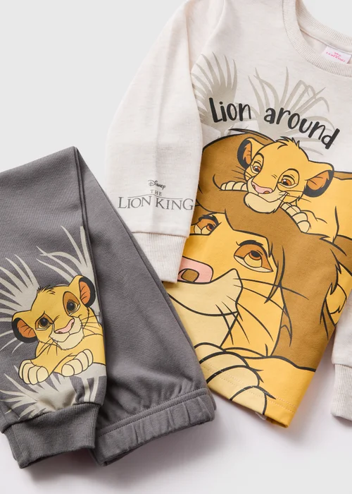 Disney Kids Cream Lion King Pyjama Top & Bottom Set (9mths-6yrs) - Age 9 - 12 Months Image 2