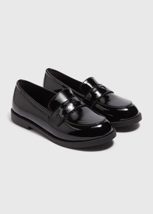 Girls Black Heart School Loafers (Younger 10-Older 5) - Size 1 Image 1