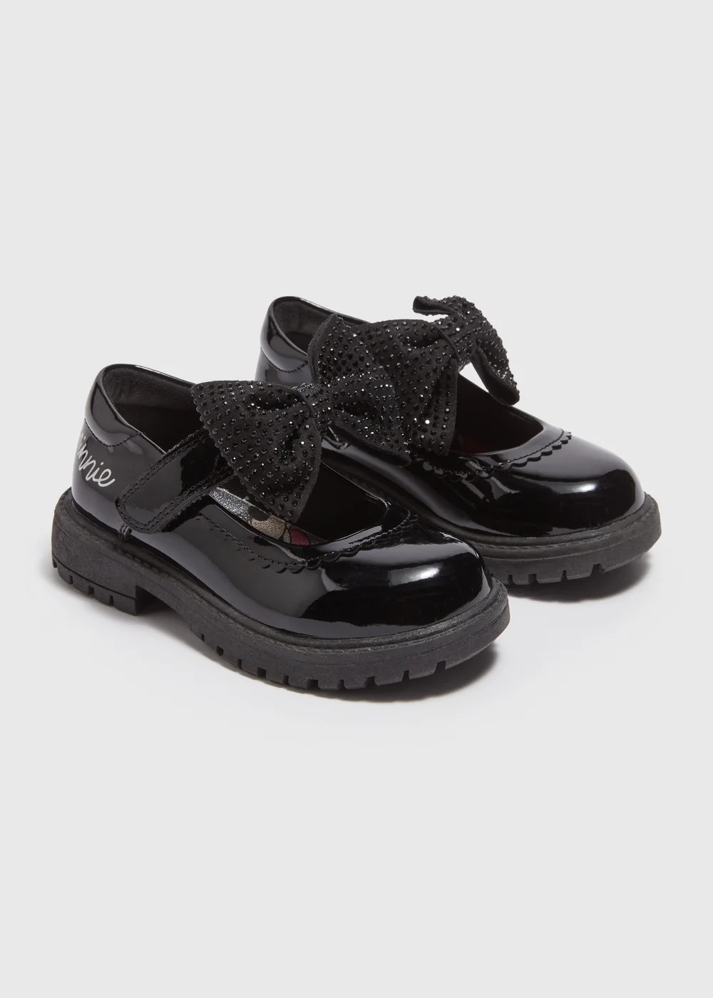 Disney Kids Black Minnie Mouse School Shoes (Younger 6-12) - Size 6 Infants Image 1
