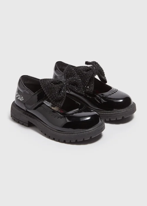 Disney Kids Black Minnie Mouse School Shoes (Younger 6-12) - Size 6 Infants Image 1