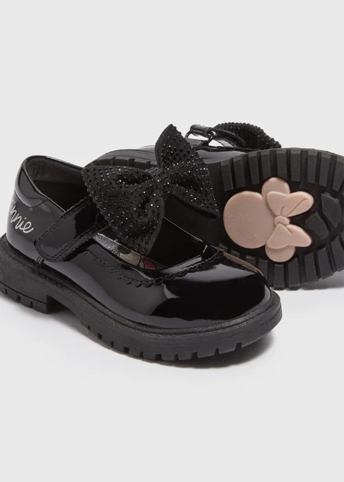 Disney Kids Black Minnie Mouse School Shoes (Younger 6-12) - Size 6 Infants Image 2