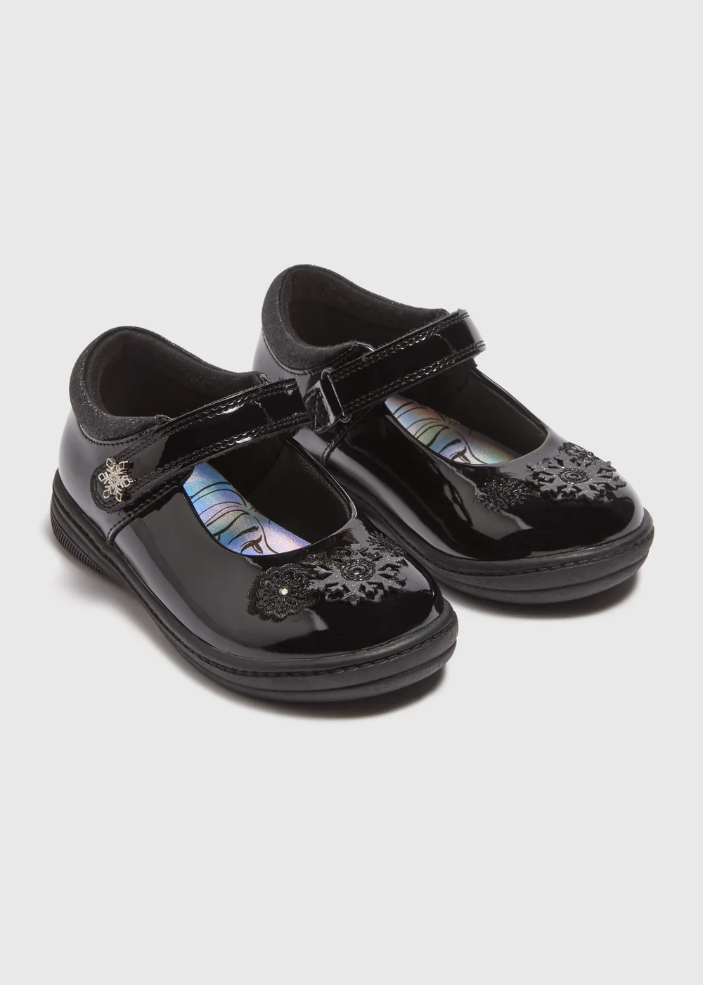 Girls Black Frozen Light-Up School Shoes (Younger 6-12) - Size 6 Infants Image 1