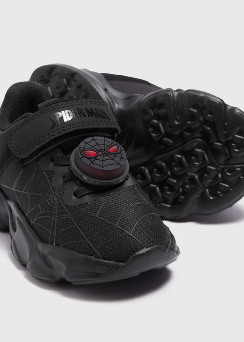 Boys Black Light-Up Spiderman School Shoes (Younger 6-12) - 6 Infant Image 2