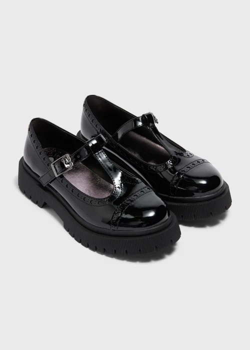 Girls Black School T-Bar Shoes (Younger 10-Older 5) - Size 1 Image 1