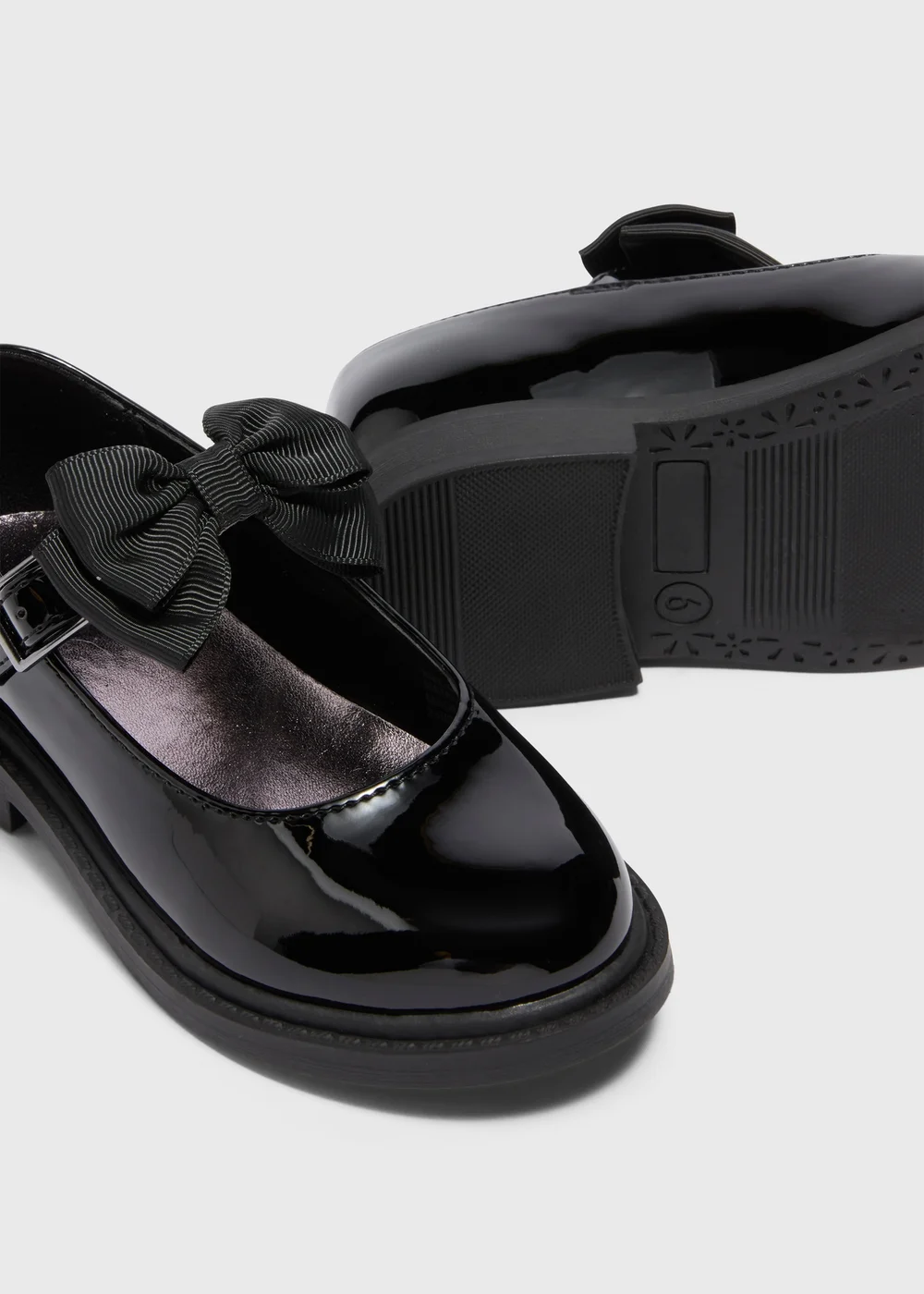 Girls Black School Mary Jane Shoes (Younger 6-12) - Size 6 Infants Image 2