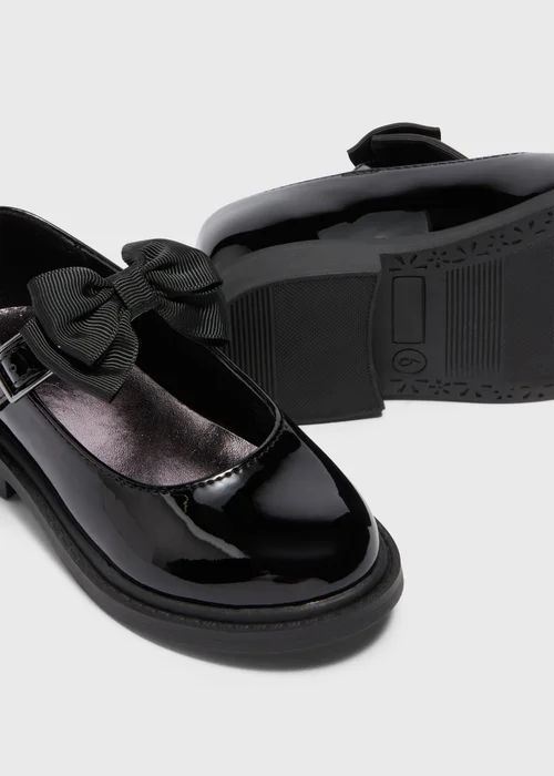 Girls Black School Mary Jane Shoes (Younger 6-12) - Size 6 Infants Image 2