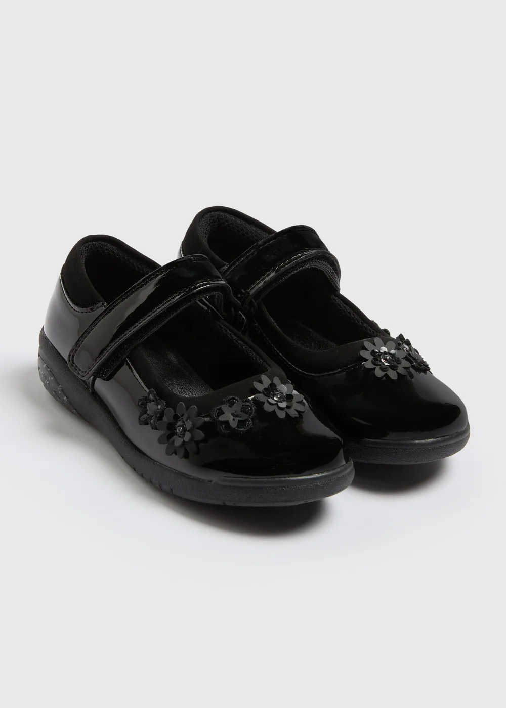 Girls Black Patent Mary Jane Light Up School Shoes (Younger 8-Older 2) - Size 1 Image 1