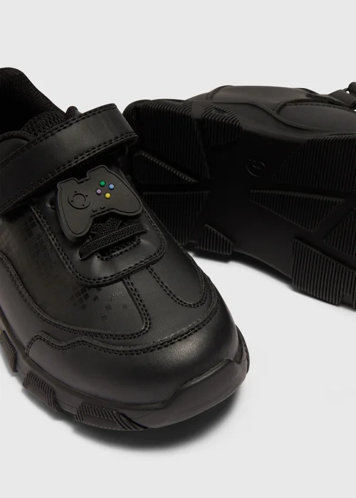 Boys Black Gamer School Shoes (Younger 8- Older 3) - Size 1 Image 2
