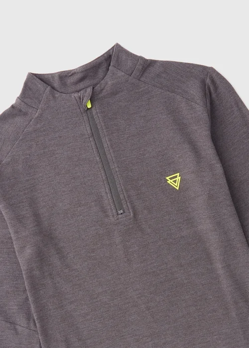 Boys Charcoal Half Zip Sports Top (7-15yrs) - 7 Yrs Image 2