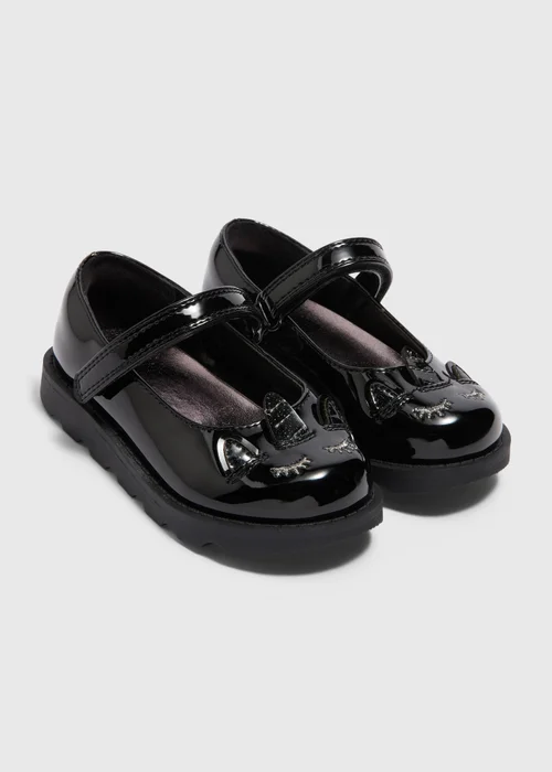 Girls Black Unicorn Mary Jane School Shoes (Younger 6-12) - Size 6 Infants Image 1