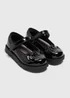 Girls Black Unicorn Mary Jane School Shoes (Younger 6-12) - Size 6 Infants Image 1