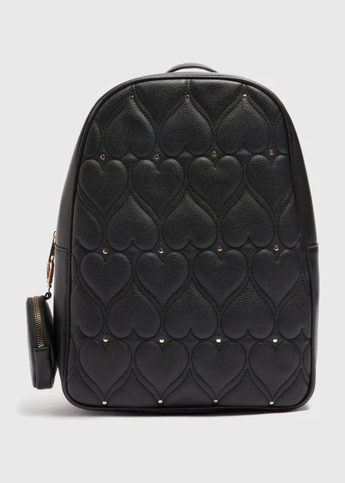 Girls Black Studded Backpack (37x27.5x12cm) - One Size Image 1