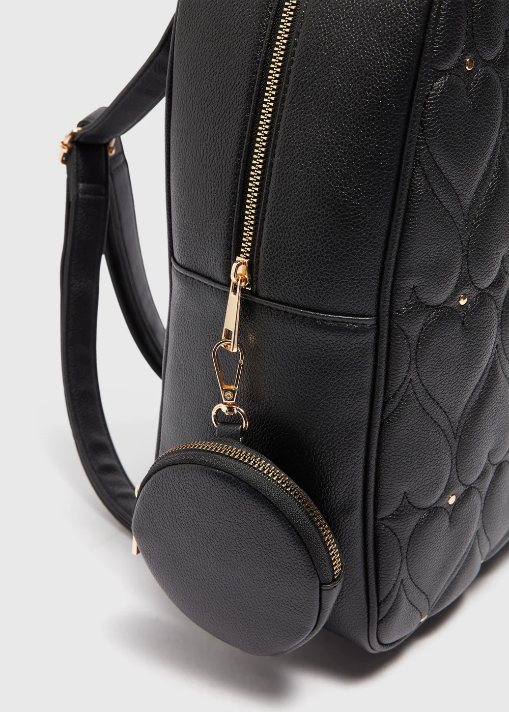Girls Black Studded Backpack (37x27.5x12cm) - One Size Image 2
