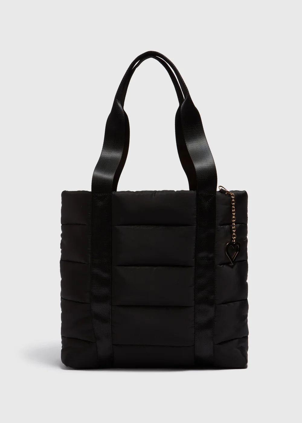 Girls Black Quilted Tote Bag (33x43x12cm) - One Size Image 1