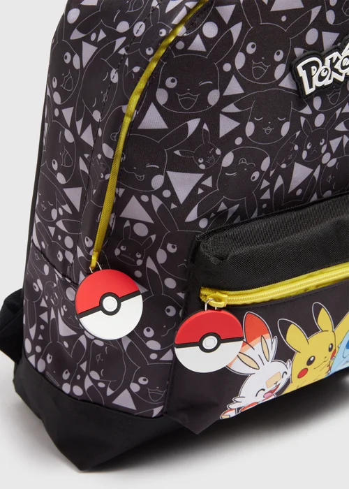 Pokemon Kids Black Backpack (39cm x 33cm) - One Size Image 2