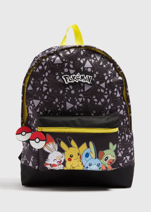 Pokemon Kids Black Backpack (39cm x 33cm) - One Size Image 1