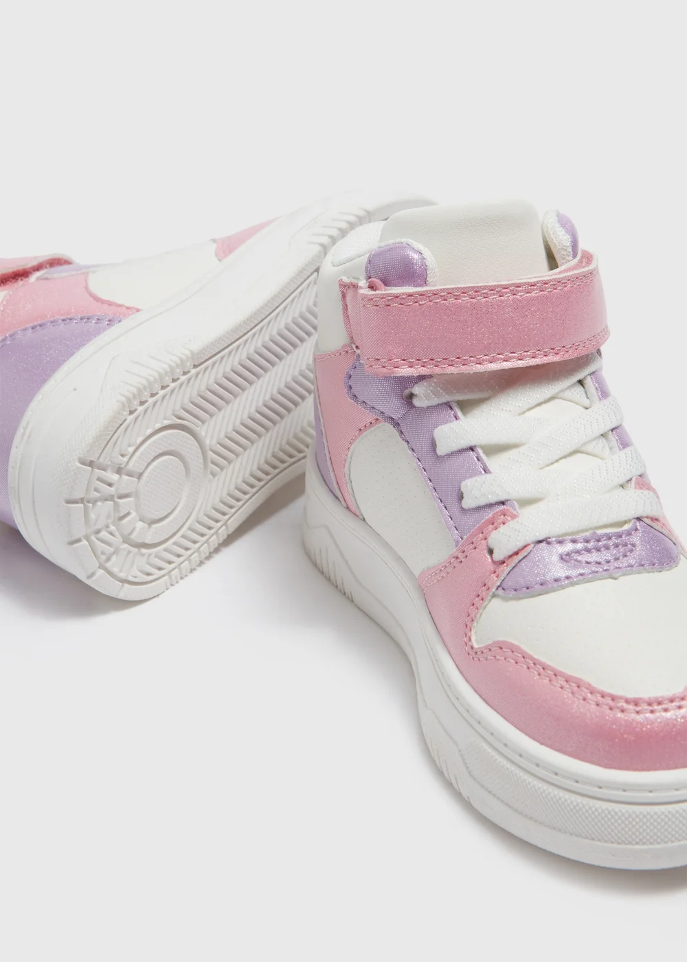 Girls White High Top Shoes (Younger 4-12) - 6 Infant Image 2